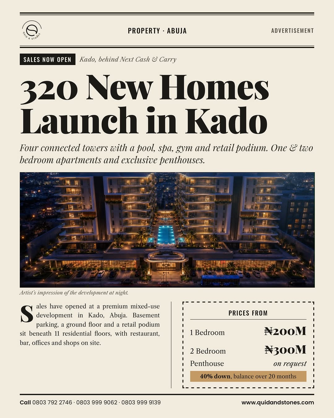 320 New Homes — Premium Mixed-Use Development, Kado